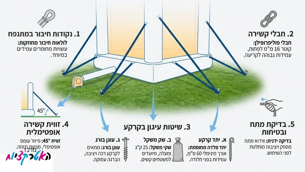 צוות מקצועי מעגן מסלול מכשולים מתנפח לאירוע