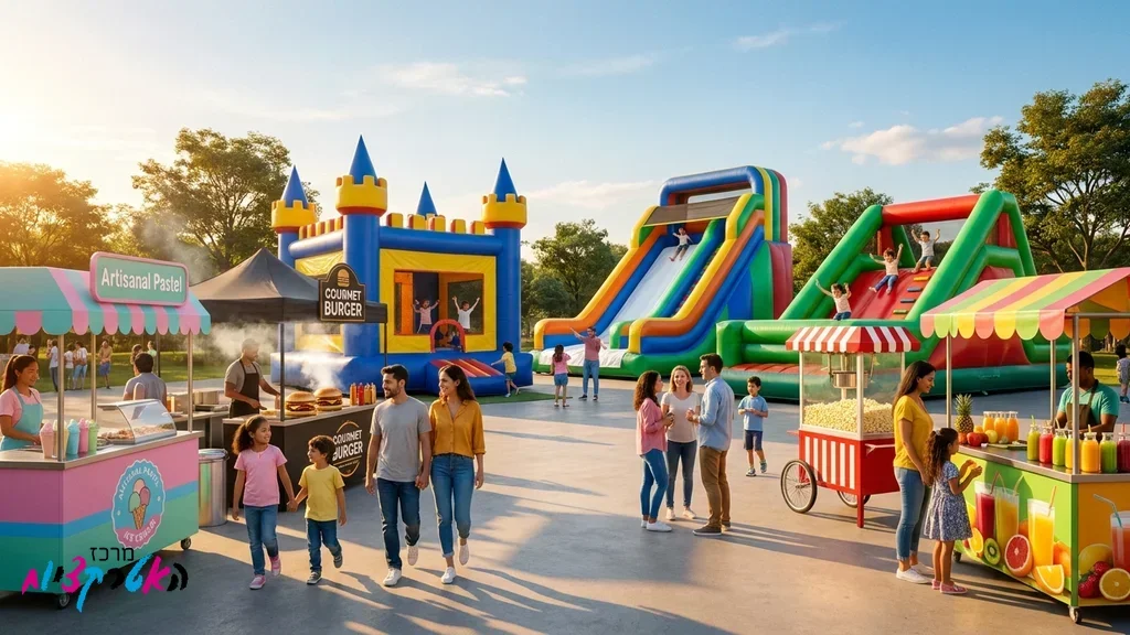 פסטיבל אירועים עם מתנפחים גדולים ודוכני מזון