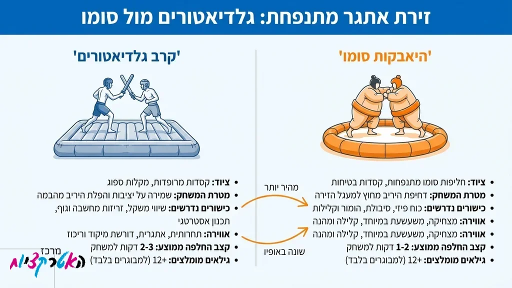 זירת גלדיאטורים מתנפחת לאירועי מבוגרים