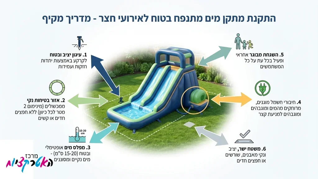 מתקן מים מתנפח בטוח ומאובטח לאירועים