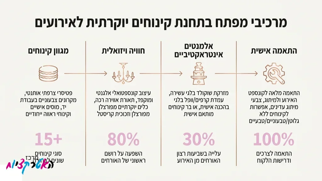 שולחן קינוחי ראווה מפואר באירוע יוקרתי