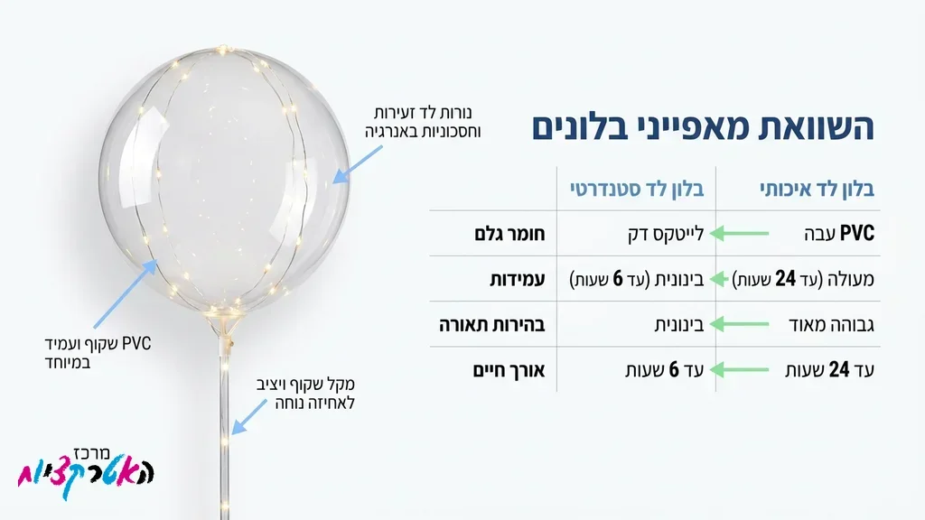 תקריב של בלון לד שקוף ואיכותי על מקל לאירועים