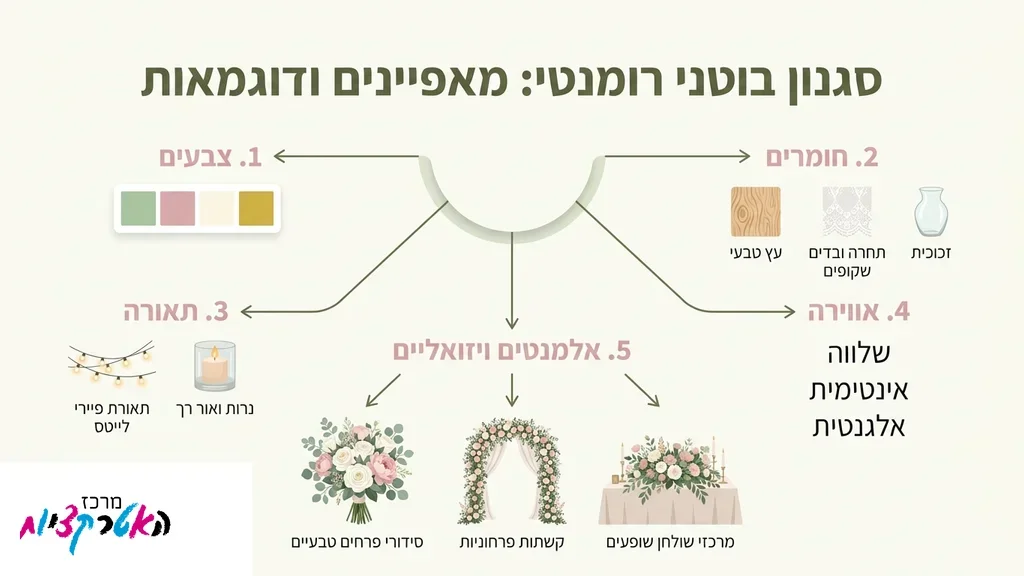 עיצוב אותיות פרחים לחתונה בטבע