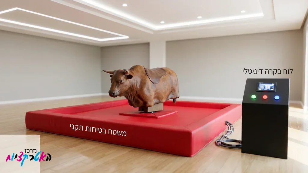 התקנה מקצועית של שור זועם בתוך אולם אירועים סגור