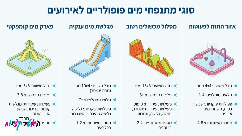 פארק מים קומפקטי מתנפח לאירועים