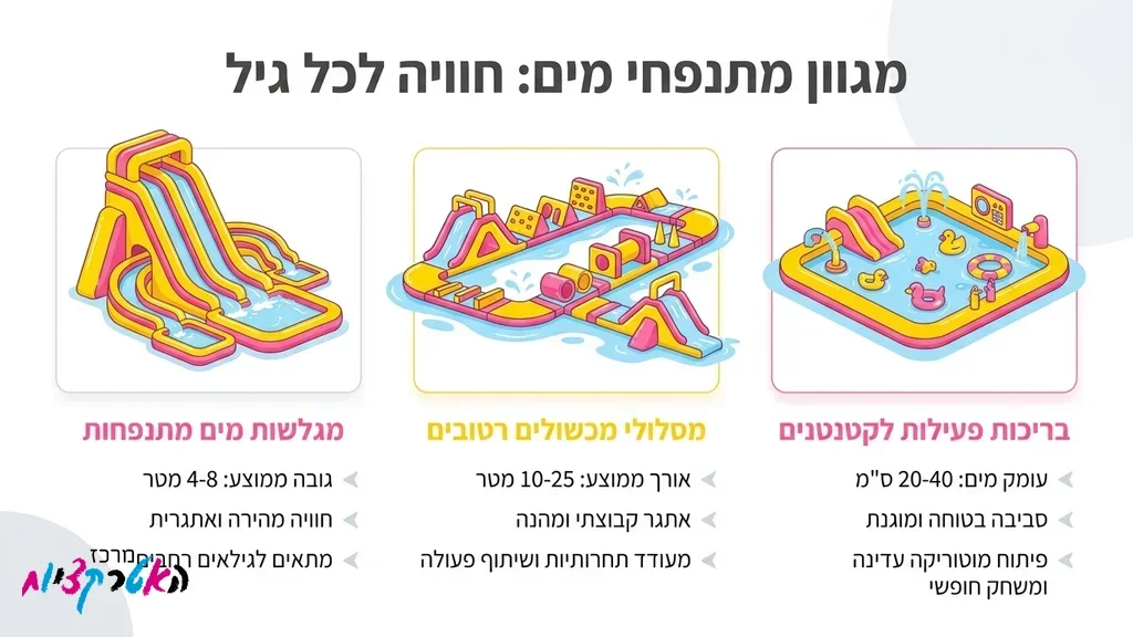 מסלול מכשולים רטוב מתנפח לאירועי חברה וימי הולדת
