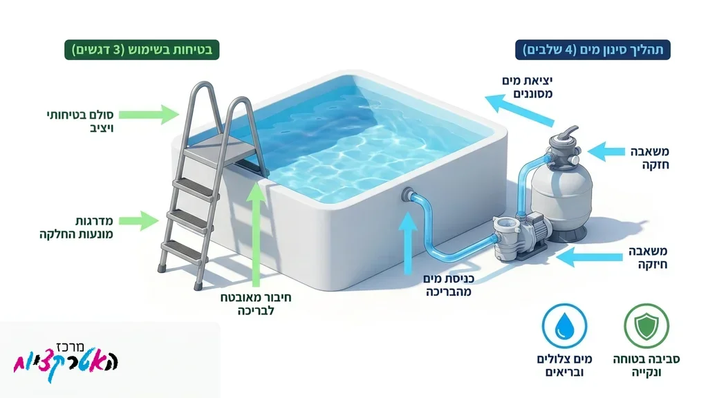 ציוד בטיחות ותחזוקה לבריכה ניידת
