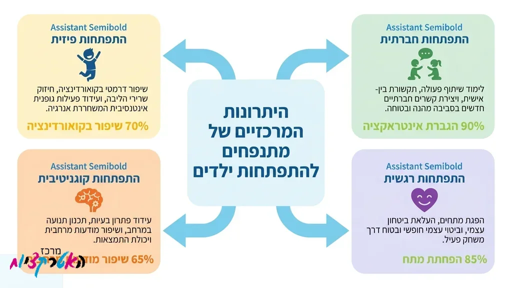 ילדים נהנים וקופצים בטירת קפיצה צבעונית
